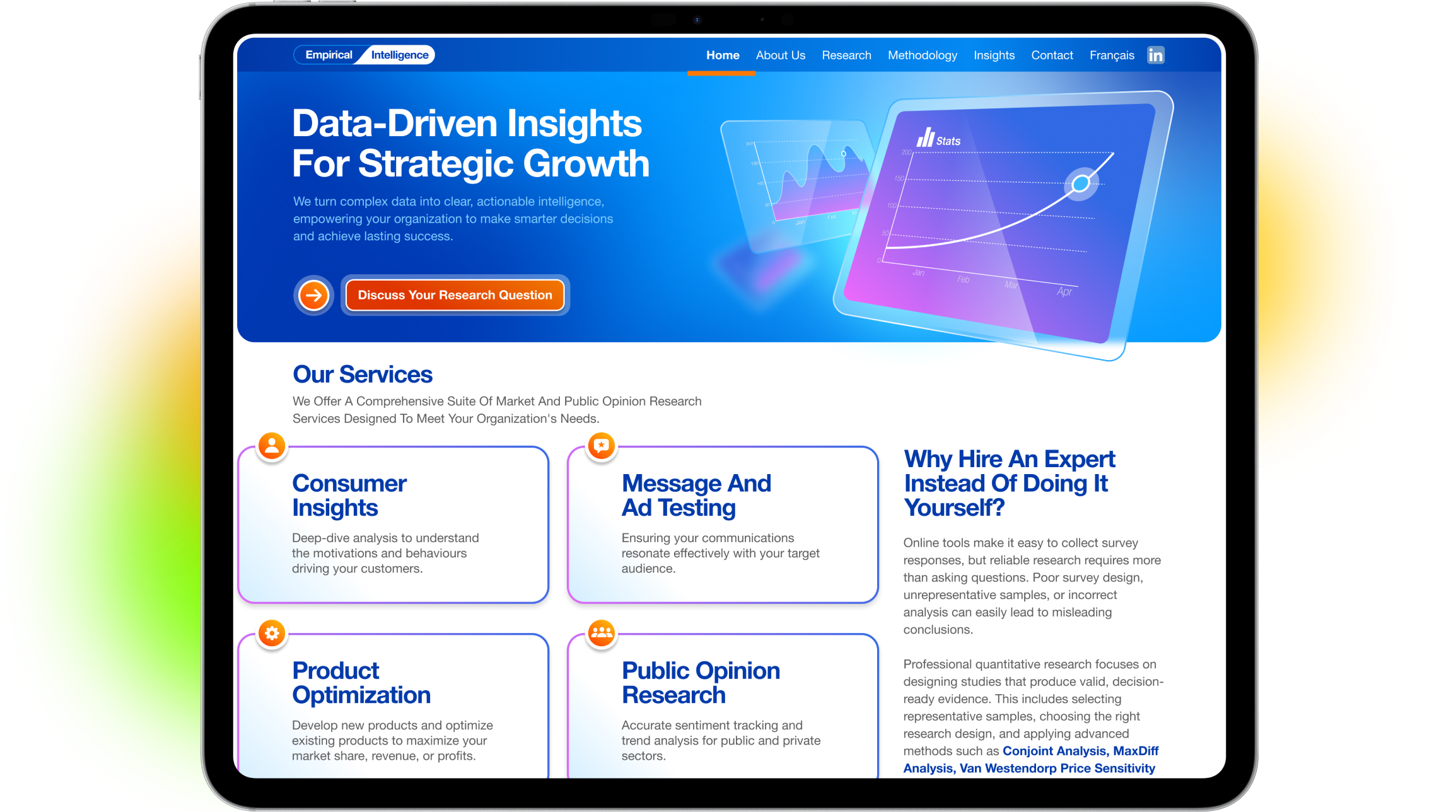 Website for a Quantitative Research Company