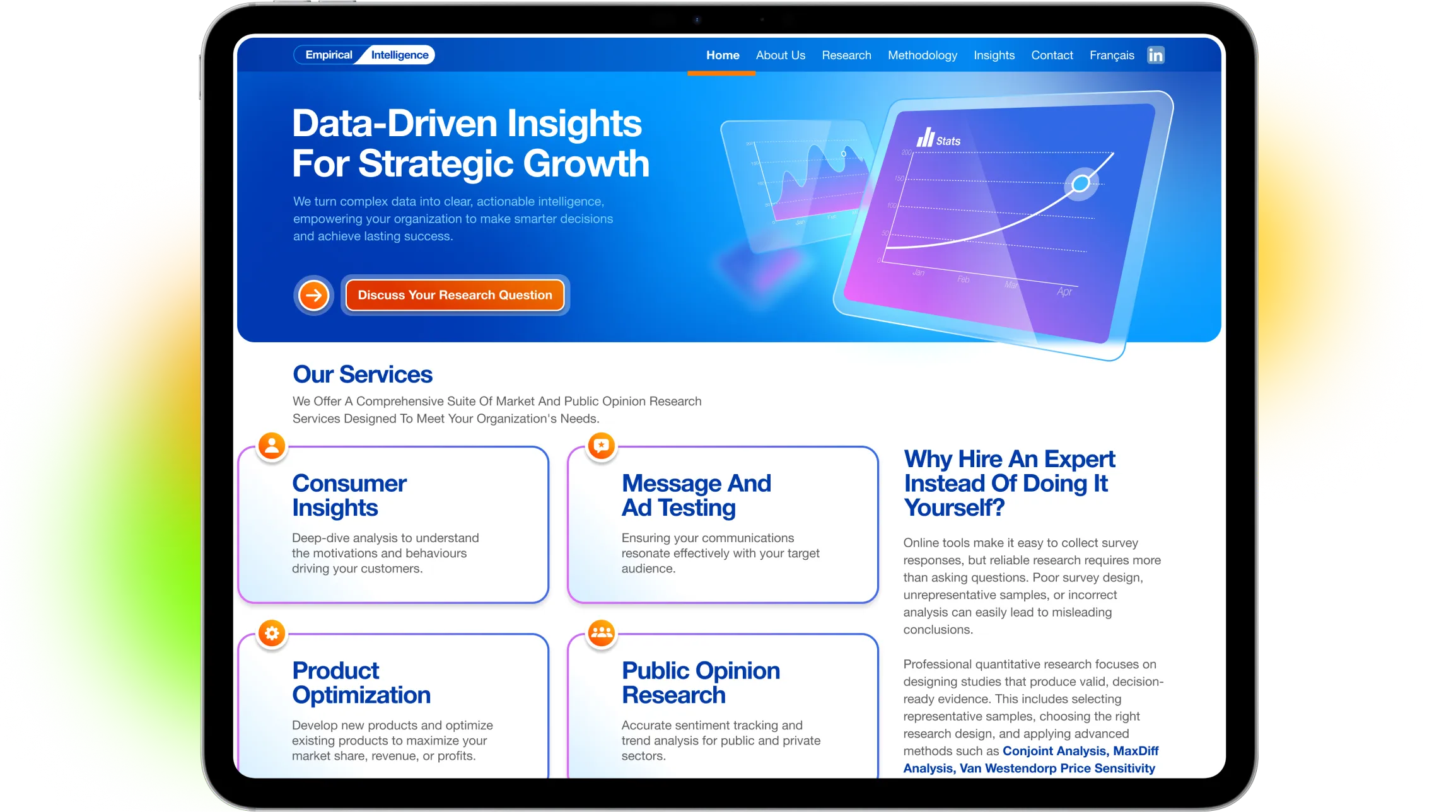 Website for a Quantitative Research Company