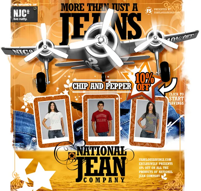 Landing page for National Jean Company