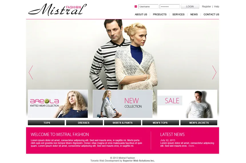 Website for Mistral Fashion