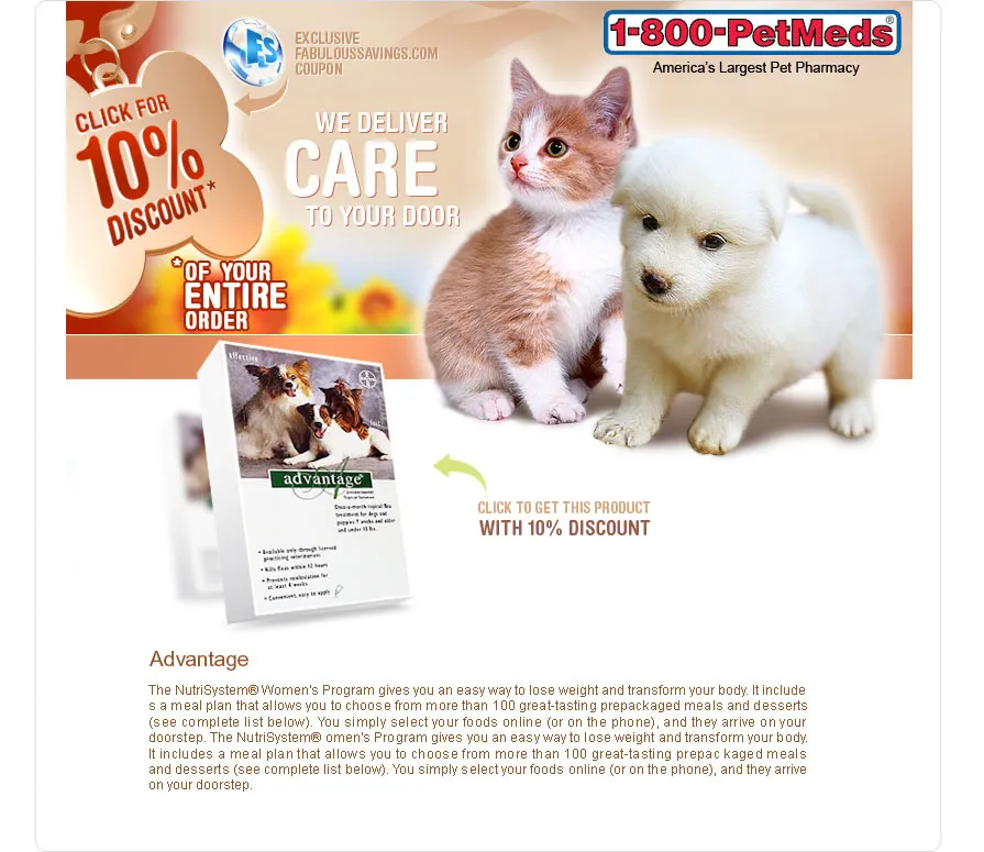 Landing page for PetMeds