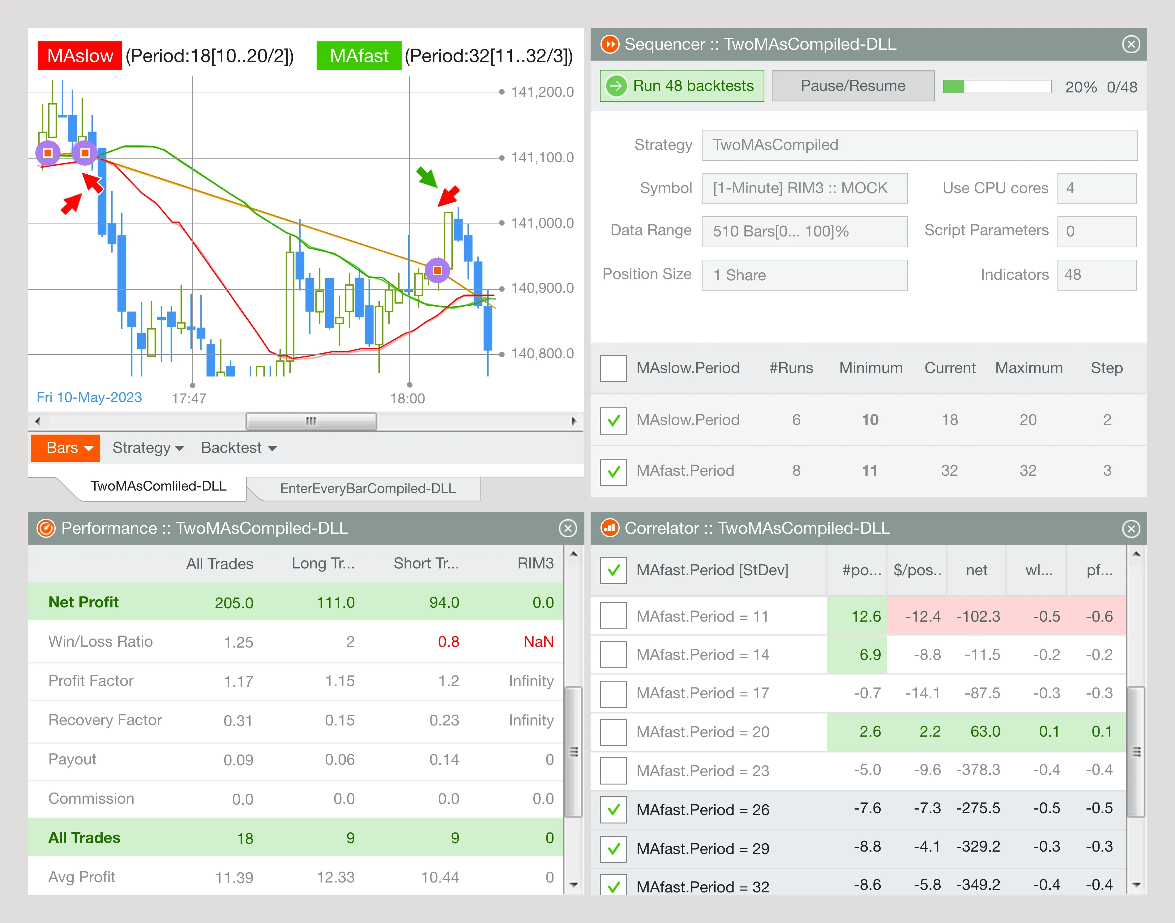 UI for Square One - automated stocks trading application, image 2
