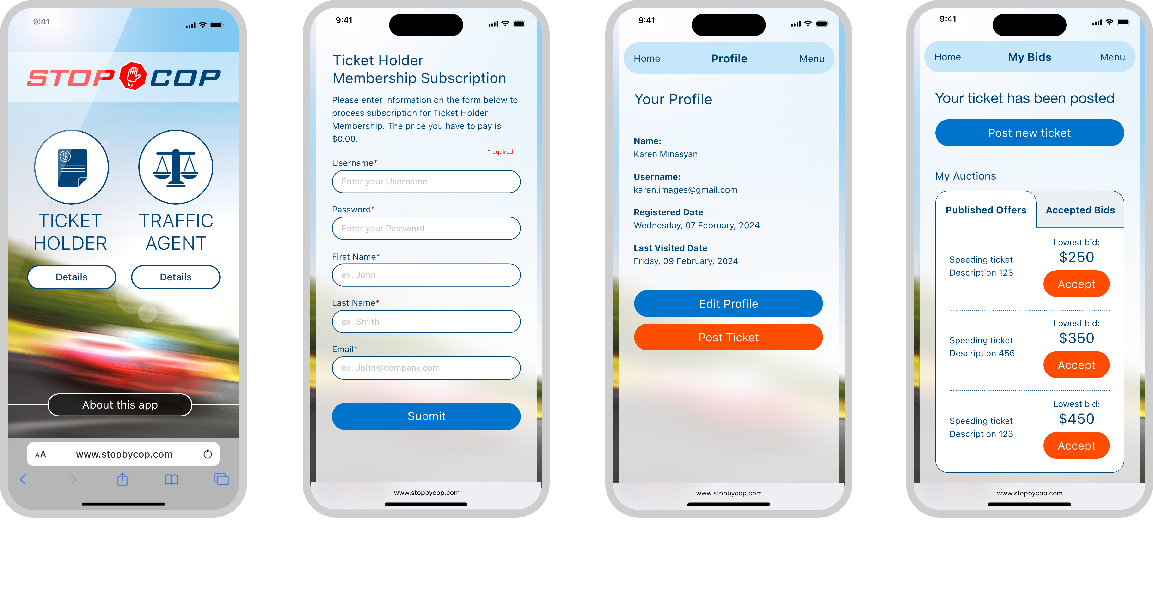 Stop by Cop mobile app