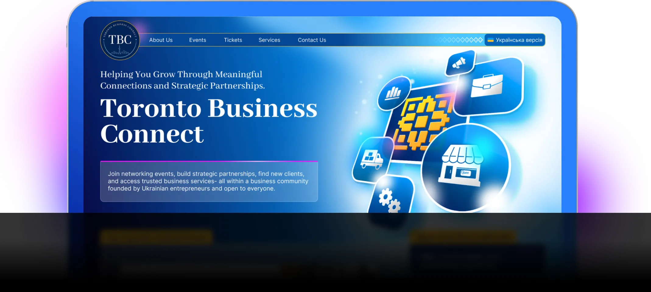 The resulting Toronto Business Connect website