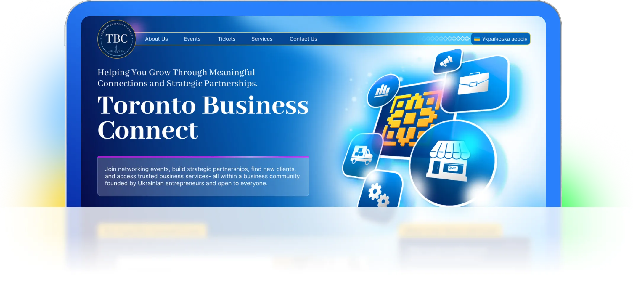 The resulting Toronto Business Connect website