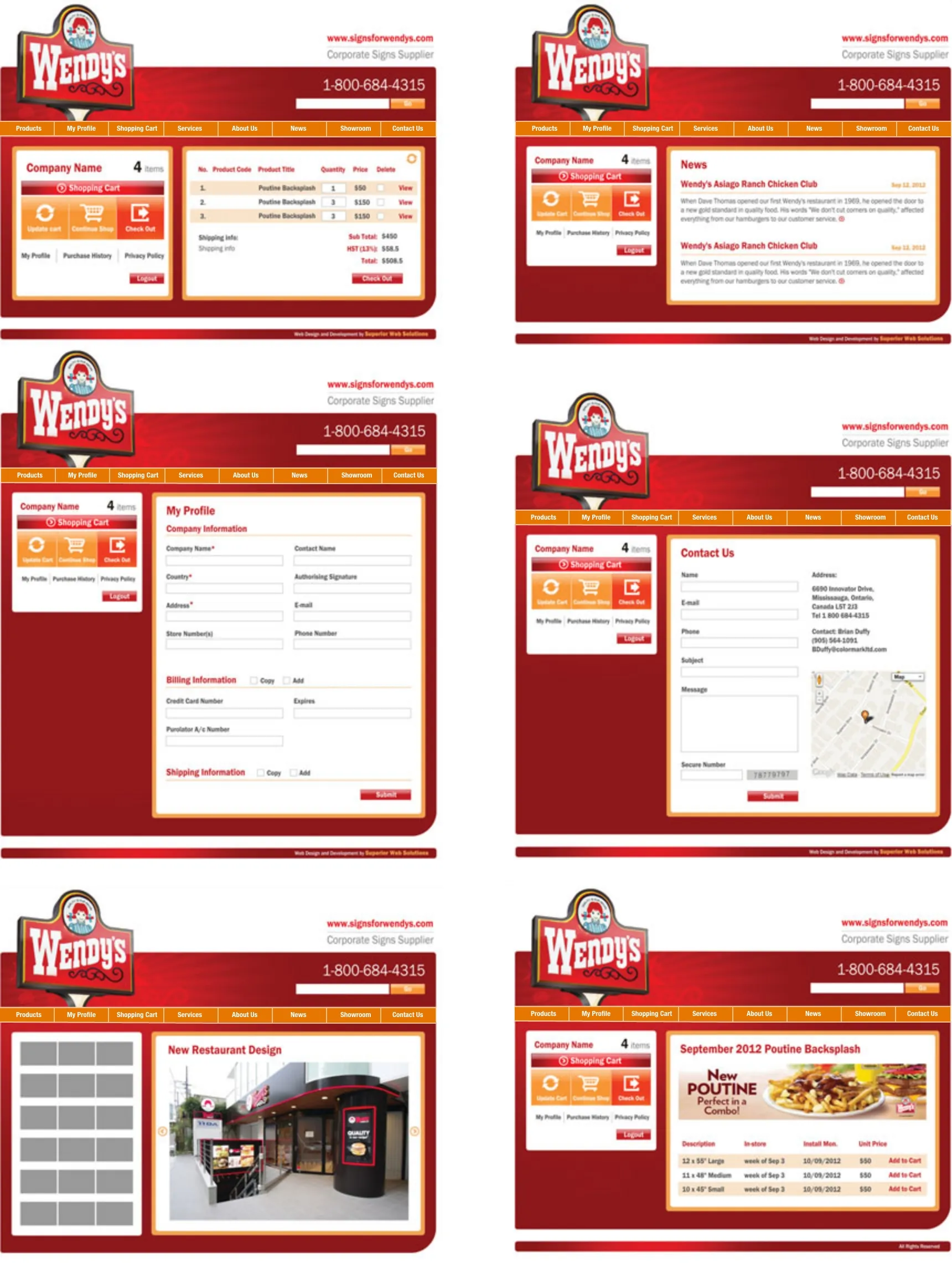 Wendys intranet website