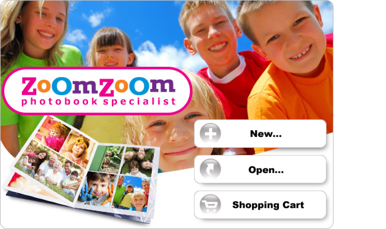 Splash screen for ZoomZoom Photo Editing Software
